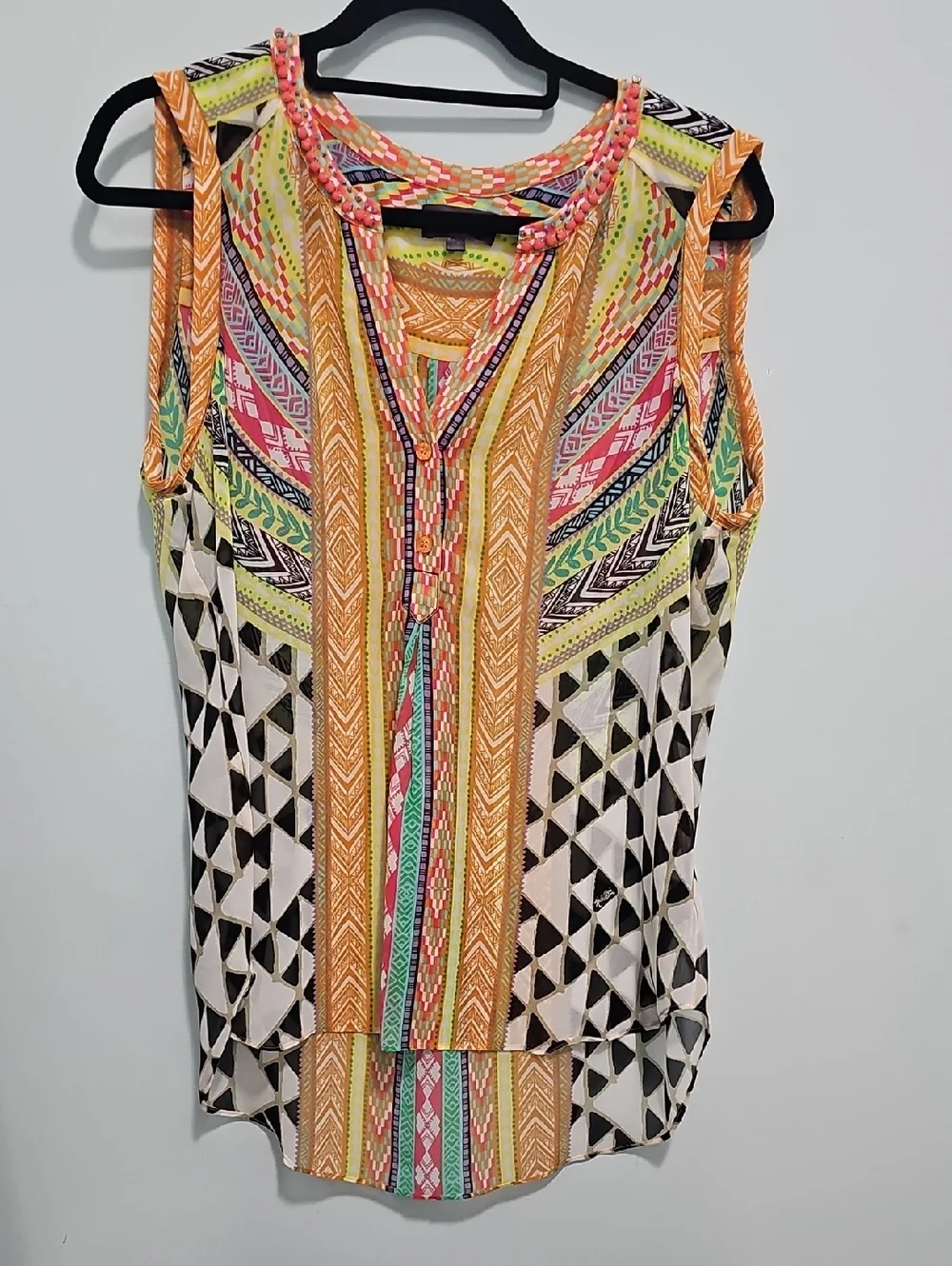 Women's Size MedNew Without Tags Hale Bob Sleeveless Multicolor Women’s Blouse - Picture 1 of 12
